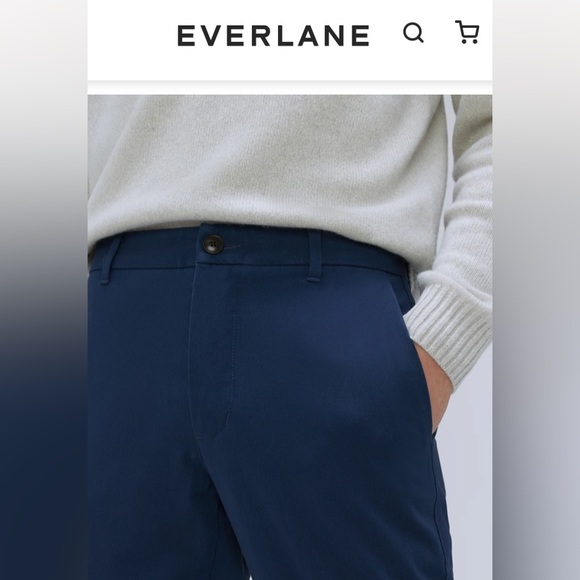 Everlane Performance Chino Pants Uniform Straight Fit Deep Navy 40X34 NWT - Picture 4 of 9